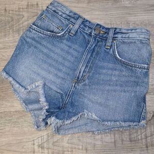 Vintage Style Lee High Rise Short Shorts Cut Off Denim Shorts Size 25